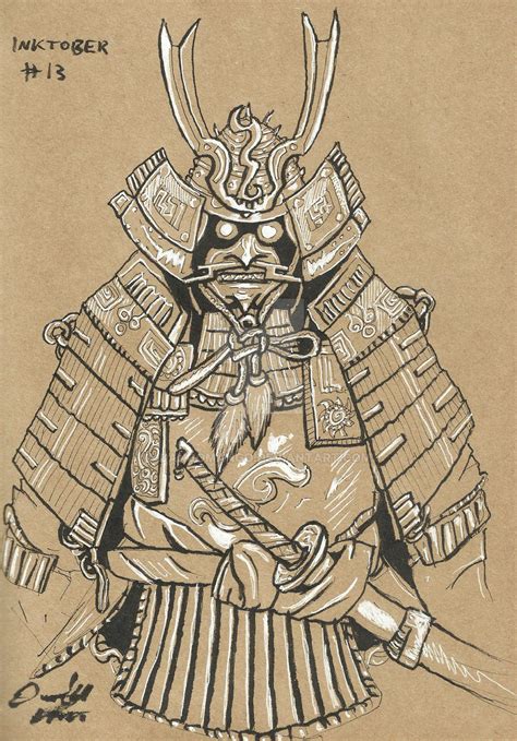 Inktober 2015 Day 13 ~ Possessed Samurai Armour By Dangomango On