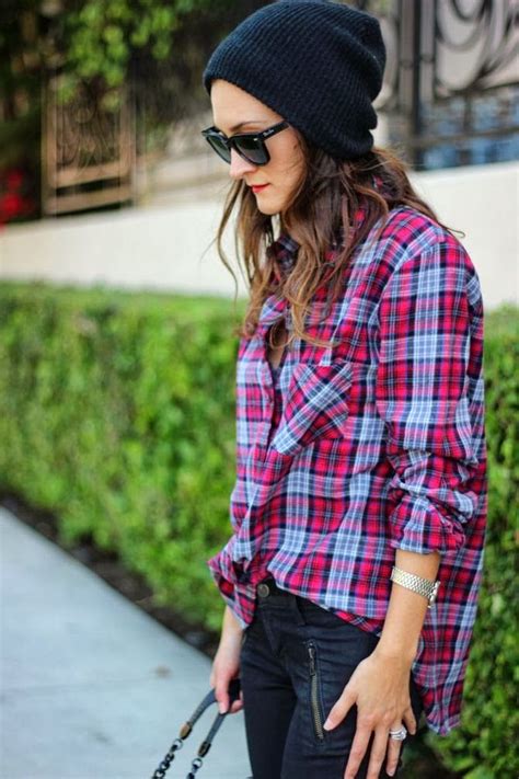 Beanie Flannel Fashion Everyday Outfits Style Inspiration Winter