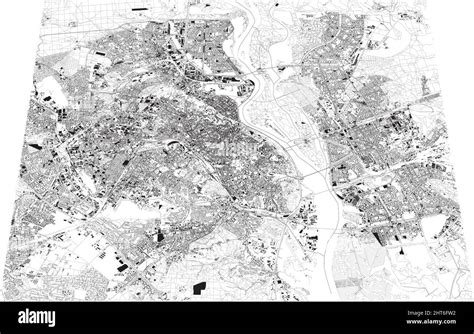 Mapa De La Capital De Ucrania Kiev Edificios Y Centro De La Ciudad Vista Aérea Carreteras Y