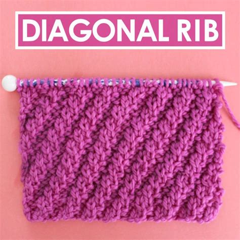 How To Knit The Diagonal Rib Knit Stitch Pattern Stitch Patterns