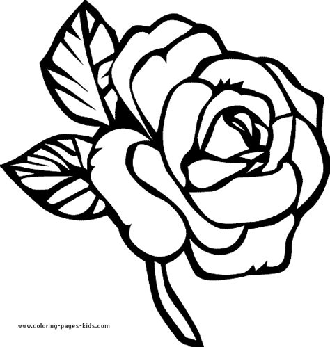 Flower coloring pages by thecolor.com. Pretty Rose color page | Flower coloring pages, Rose ...