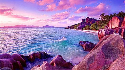 Free Download Beach Landscape Sunset Nature Stones The Ocean