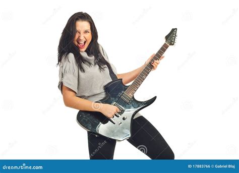 Guitarist Woman Singing Stock Photo Image Of Attractive 17883766