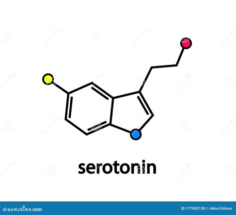 Fórmula Da Serotonina Sobre Um Hormônio Branco De Fundo Da Felicidade E Da Alegria Ilustração