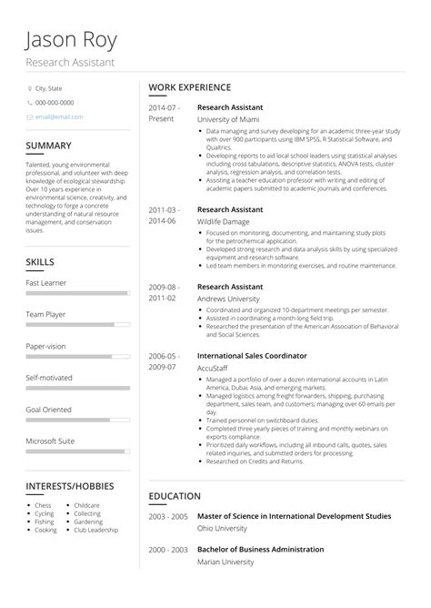 Let's put what we have learned today into practice and create your first cv online with cakeresume! Research - Resume Samples and Templates | VisualCV