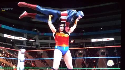Wiwa Wrestling Match 419 Wonder Woman Vs Captain America Youtube