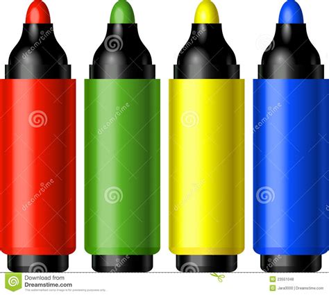 Black are the crows, brown are the trees, red are the sails of a ship in the breeze. Set Of Four Markers (red, Green, Yellow, Blue) Royalty ...