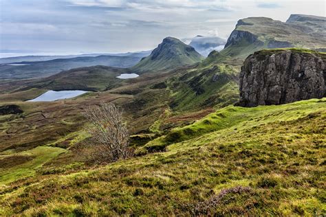 Scenic View Of Quiraing Mountains And Landscape On The Isle Of Skye