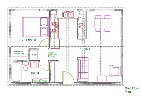 20x30 1 Story Cottage Plans