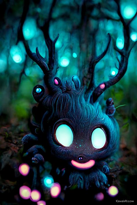 Creatures Of The Dark Cursed Forest Midjourney AI Art Kawaii AI