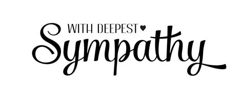 With Deepest Sympathy Vector Black Ink Lettering Isolated On White