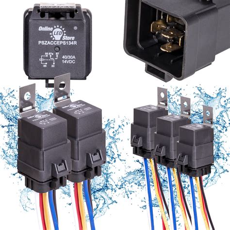 5 Pack Ols 4030 Amp Waterproof Relay Switch Harness Set New Bosch Style