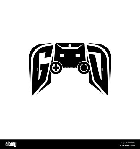 Gd Initial Esport Gaming Logo Game Console Shape Style Vector Template