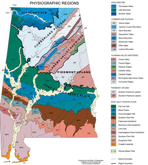 Alabama Physiographic Regions Mapsofnet