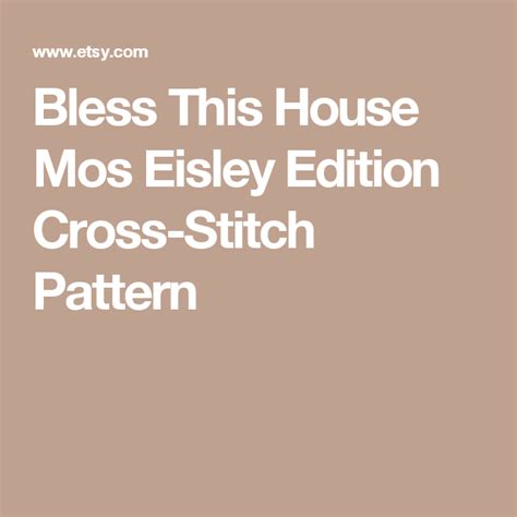 Bless This House Mos Eisley Edition Cross Stitch Pattern