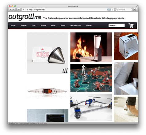 outgrow.me // online marketplace for successfully funded kickstarter projects | Kickstarter ...