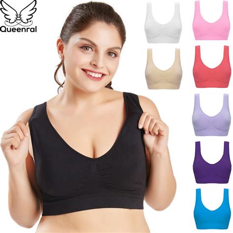 Buy Queenral Plus Size Bras For Women Seamless Bra With Pads Bralette Push Up Brassiere Vest