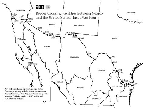 Map 54 Border Crossing Facilities Between Mexico And The
