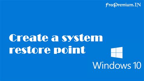 Press f11 during the system startup. How to Create a system restore point in Windows 10 ...