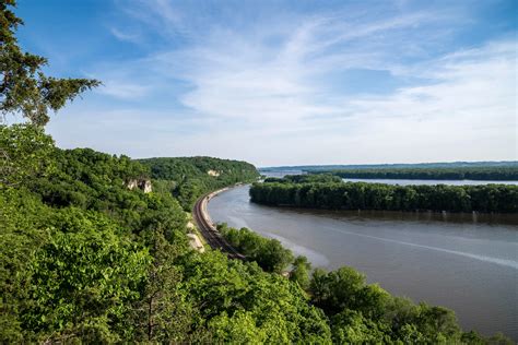 Landscape View of the curving Mississippi River image - Free stock ...