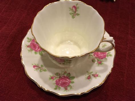 Old Royal Bone China Vintage Pink Rose Cup And Saucer Used Condition