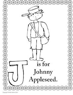 johnny appleseed coloring page - A Child's Place at the Ranches