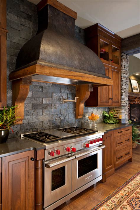 Rustic Lodge Kitchen With A Mountain Resort Style Dura Supreme Cabinetry