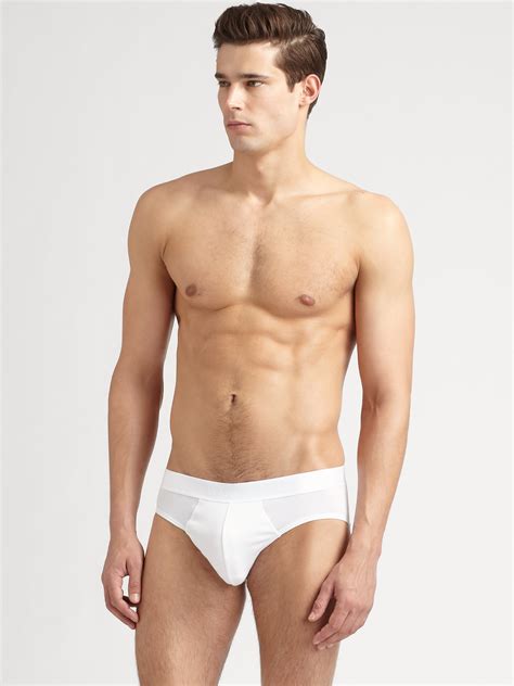 Lyst Hanro Ribbed Briefs In White For Men