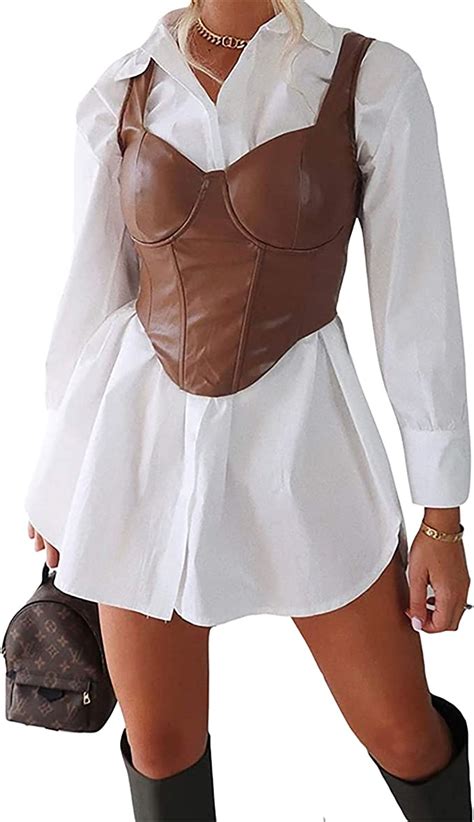 Pu Leather Camisole Sexy Strapless Vest Streetwear Camisole Shirt Womens Corset Tops Clubwear