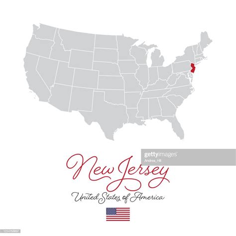 New Jersey In The Usa Vector Map Illustration High Res Vector Graphic