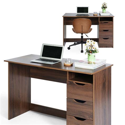 Lowestbest Computer Desk With Storage Large Work Desk