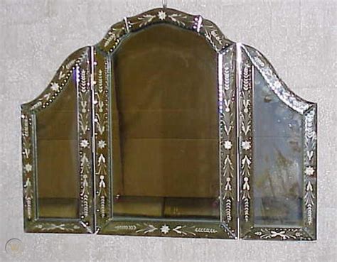 Magnificant 3 Panel Tri Fold Murano Venetian Vanity Mirror 18201363