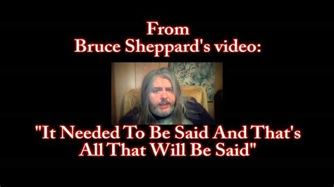 To Bruce Sheppard A Minutes To Explain A Second Misunderstanding Youtube