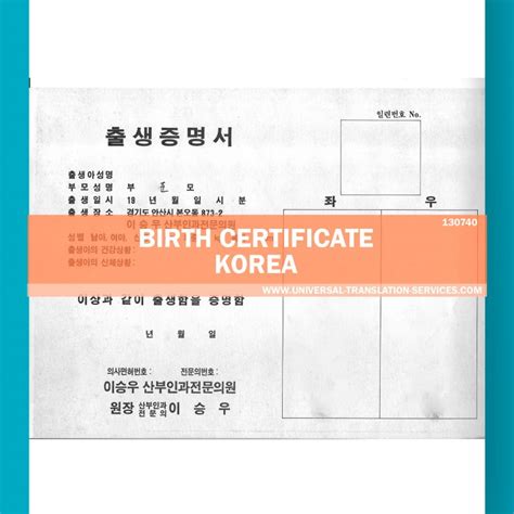 Korean Birth Certificate Translation Template For 15