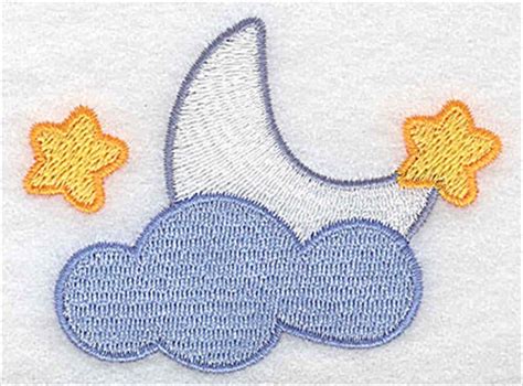 Moon Stars And Clouds Embroidery Design Annthegran