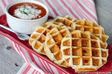 Pizza Stuffed Waffles Start With Refrigerated Biscuits Then Stuffed