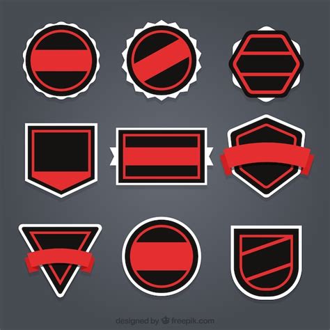 Free Vector Red And Black Badges