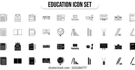 Education Icon Set Vector Illustration Stock Vector Royalty Free