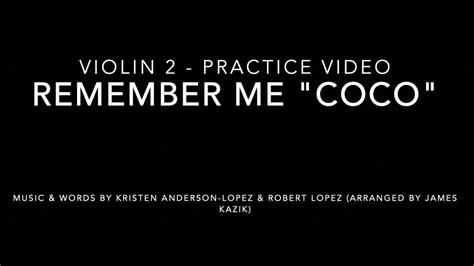 From Coco Remember Me Violin 2 Practice Video Youtube