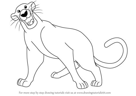 Step by Step How to Draw Bagheera from The Jungle Book