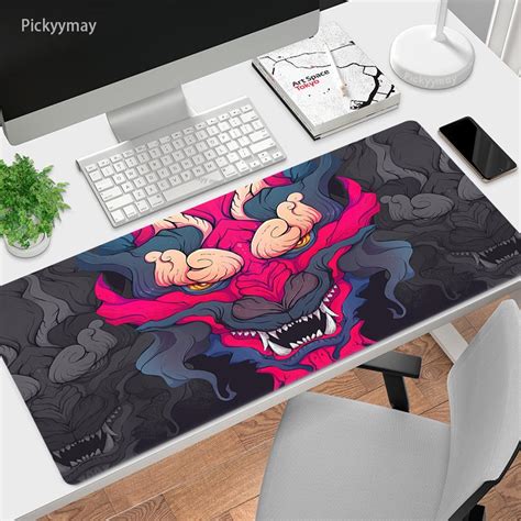 Japanese Gaming Mouse Pad Oni Art Mousepad Gamer Rug Anime Pc Accessories Gaming Computer Table