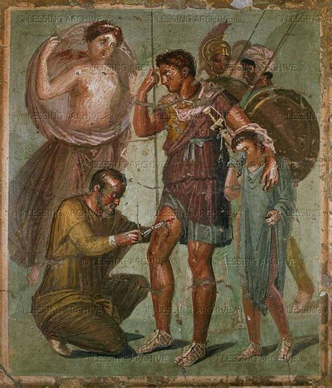 11 01 0233 Roman Mural 1st 3rd Ce Wounded Aeneas Between Venus And