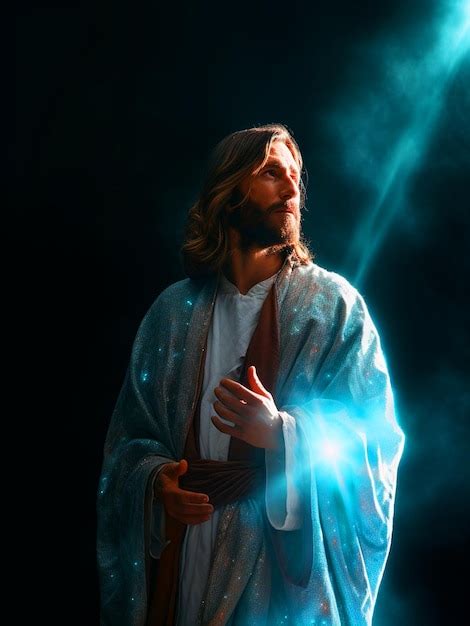 Jesus Cristo Com Fundo De Luz Divina Foto Premium