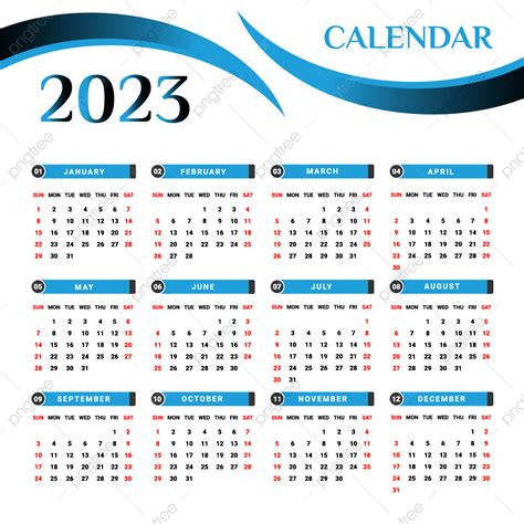 2023 Calendar Planner Vector Art Png 2023 Calendar With Black And