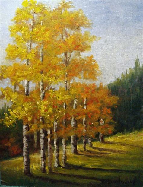 Aspen Trees Landscape Oil Painting Barbara By Barbsgarden On Etsy
