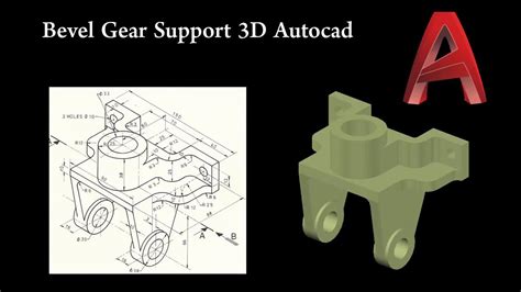 Bevel Gear Support 3d Autocad Youtube