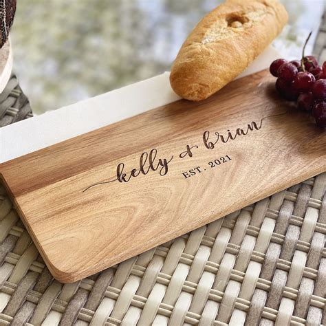Personalized Marble Wood Cutting Board Cheese Board Etsy