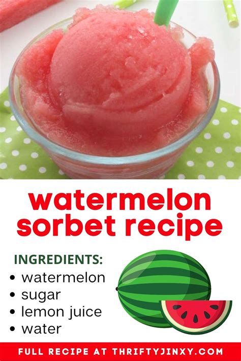 Easy Watermelon Sorbet Recipe Thrifty Jinxy