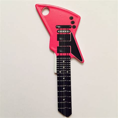 Pink Exp Electric Guitar Shaped Rock Star Key