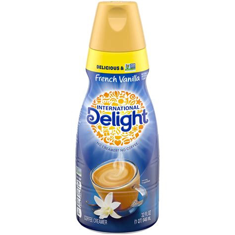 A coffee with cream and sugar of coffee contains about 120 calories per serving. International Delight French Vanilla Coffee Creamer, 32 Oz ...